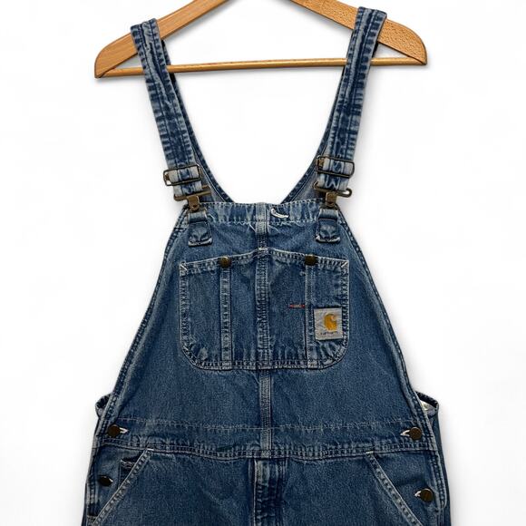 Carhartt Mens Washed Distressed Overalls Denim 38x36 Darkstone Series R07-DST - Picture 3 of 12